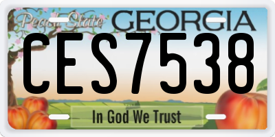 GA license plate CES7538