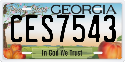 GA license plate CES7543