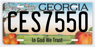 GA license plate CES7550