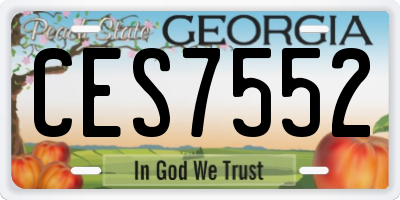 GA license plate CES7552