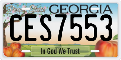GA license plate CES7553
