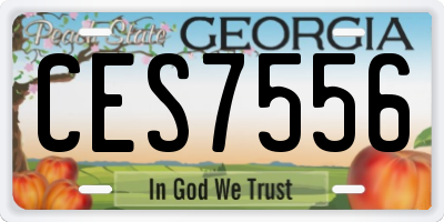 GA license plate CES7556