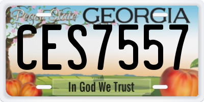 GA license plate CES7557
