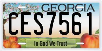 GA license plate CES7561