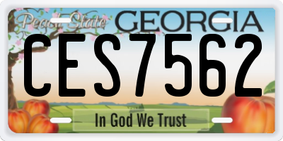 GA license plate CES7562