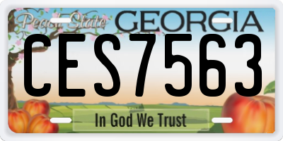 GA license plate CES7563