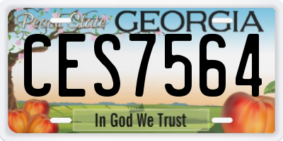 GA license plate CES7564