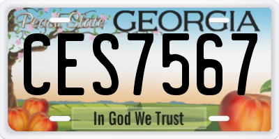 GA license plate CES7567