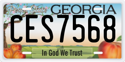GA license plate CES7568