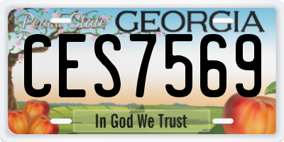 GA license plate CES7569