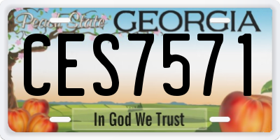 GA license plate CES7571