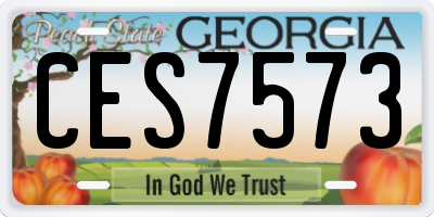 GA license plate CES7573