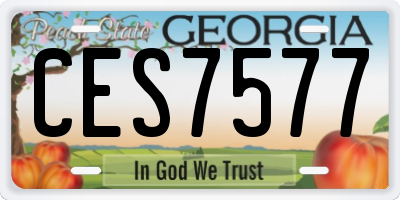 GA license plate CES7577