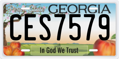 GA license plate CES7579