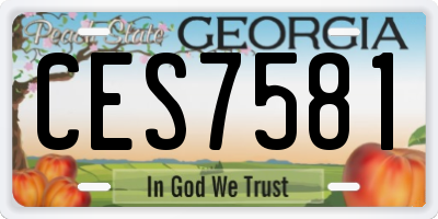 GA license plate CES7581