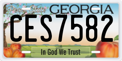 GA license plate CES7582