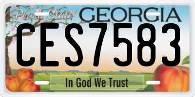 GA license plate CES7583