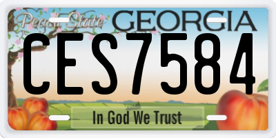 GA license plate CES7584