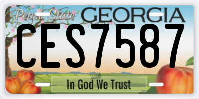 GA license plate CES7587