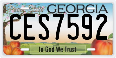GA license plate CES7592