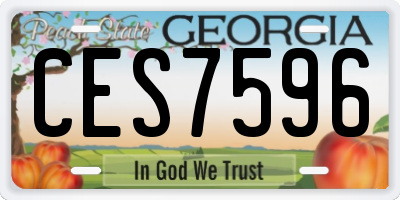 GA license plate CES7596
