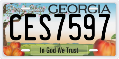 GA license plate CES7597