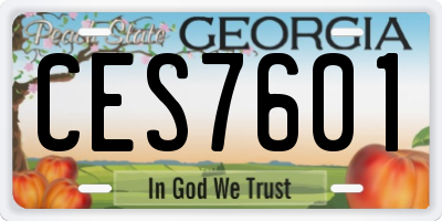 GA license plate CES7601