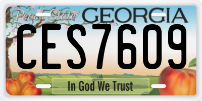 GA license plate CES7609