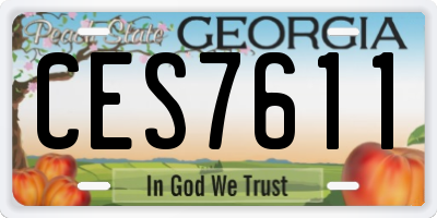 GA license plate CES7611