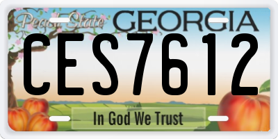 GA license plate CES7612