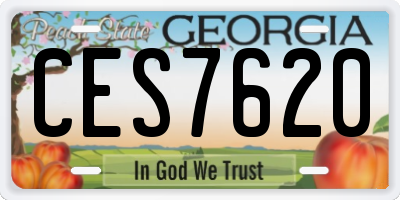 GA license plate CES7620