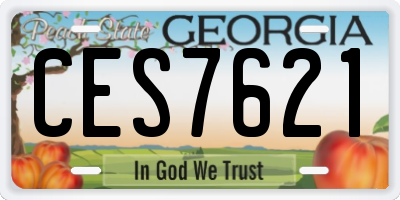 GA license plate CES7621