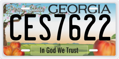GA license plate CES7622