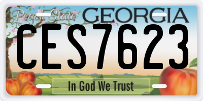 GA license plate CES7623
