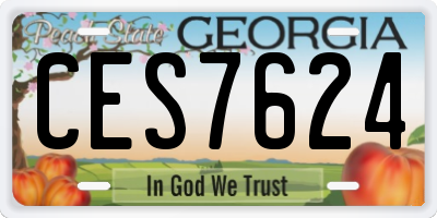 GA license plate CES7624