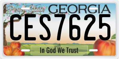 GA license plate CES7625
