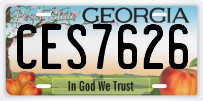 GA license plate CES7626