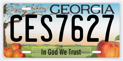 GA license plate CES7627