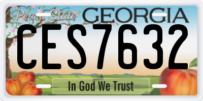 GA license plate CES7632
