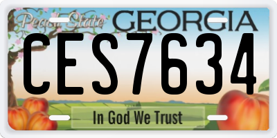 GA license plate CES7634