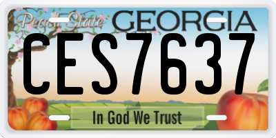 GA license plate CES7637