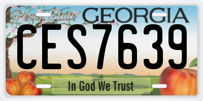 GA license plate CES7639