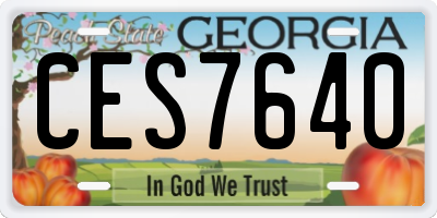 GA license plate CES7640