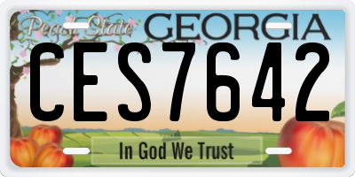 GA license plate CES7642