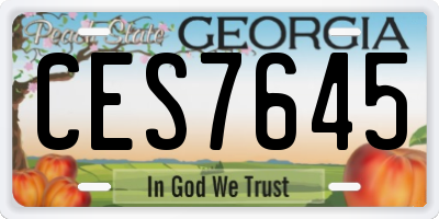GA license plate CES7645