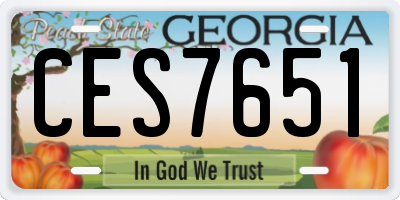 GA license plate CES7651