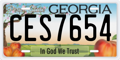 GA license plate CES7654