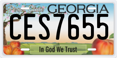 GA license plate CES7655