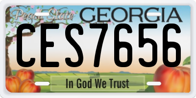 GA license plate CES7656