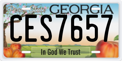 GA license plate CES7657